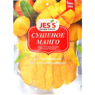 купить Натуральное сушеное манго Jess без сахара 500г пермь